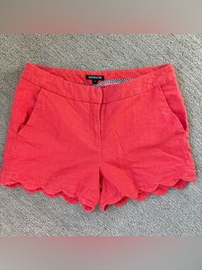 Alice Collection Women’s Coral Linen Scallop Edge Shorts sz 4